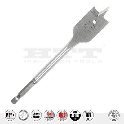 Premium Quality Flat Wood Drill Bit Spade R Flute Type DIN6.35e Shank for Wood, Plywood, Chipboard, MDF, Plaster Drilling