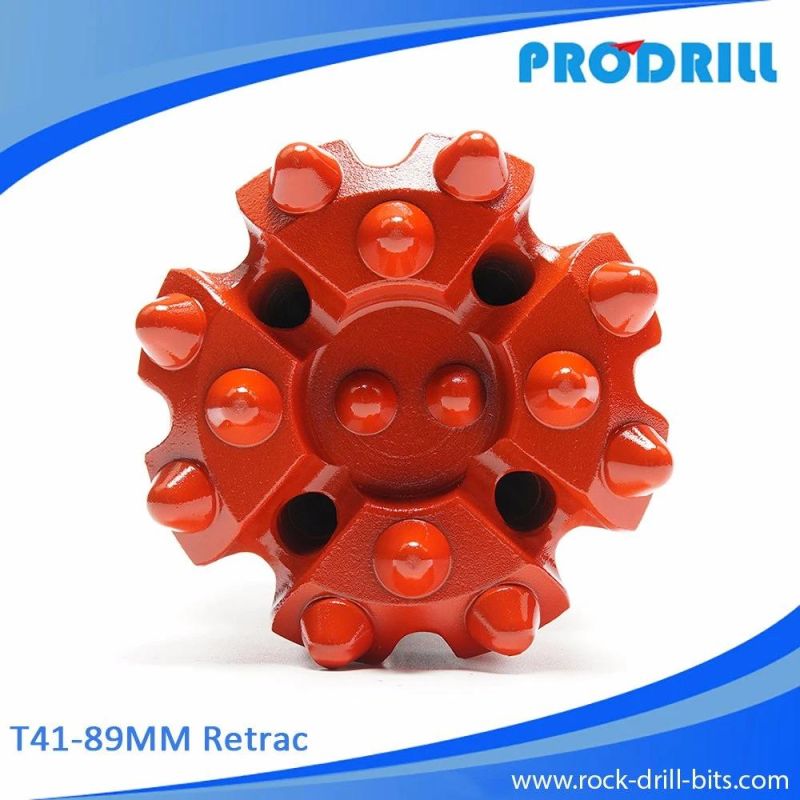 T51-89 Retrac Threaded Button Bits for Top Hammer Drilling