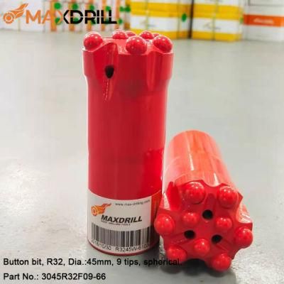 Maxdrill Rock Drill Bit R32 45mm Carbide Thread Drill Button Bit