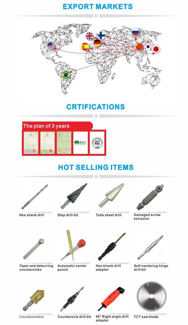 Hex Shank Door Cabinet Spring Loaded Self Centering Drill Bit