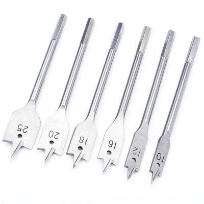 6pieces Flat Wood Boring Drill Bit Speed Steel Spade Hex Shank Cutter Carpenter Tool