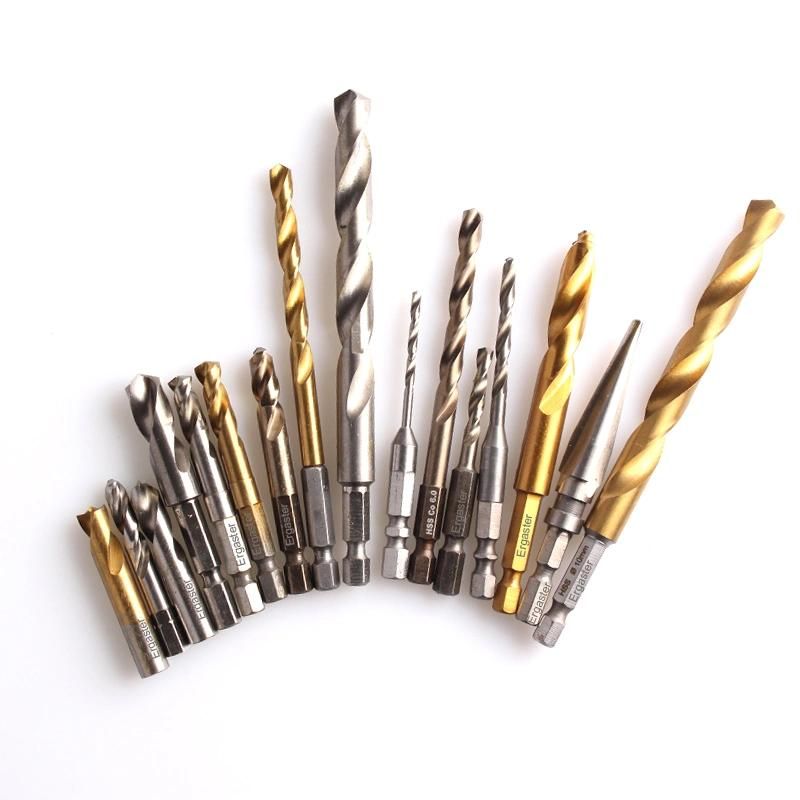 10-Piece Drill Bit Set, High Speed Steel Quick Change 1/4 Inch Hex Shank