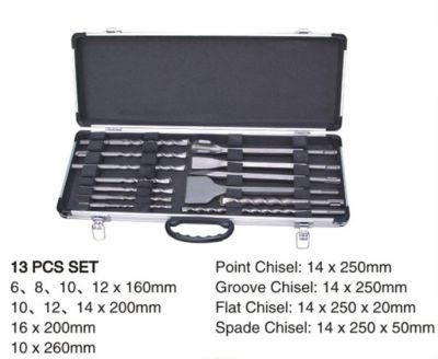 13PCS SDS Drills Set SDS Chisels SDS Plus Shank Drill Bit&SDS Chisels Set (SED-SDC13)