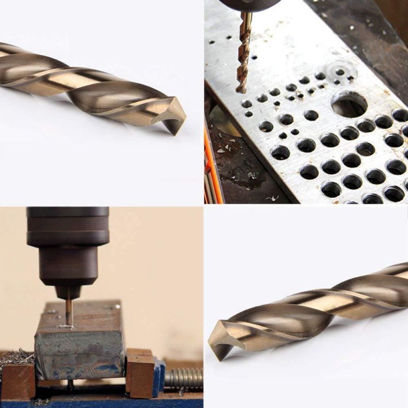 13PCS HSS Drills HSS Left Hand Tin-Coated Twist Drill Bit Set for Metal Drilling with Metal Box (SED-LDBS13-2)
