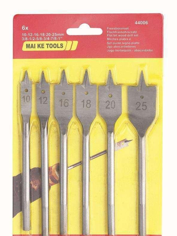 6 Sets Wood Flat Drill Bits