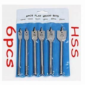 6 PCS Wood Flat Drill Bit Set