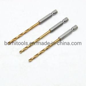 HSS Drills Bits Hex Shank Twist Titanium Coated for Metal Plastic Drill Bi&prime;t