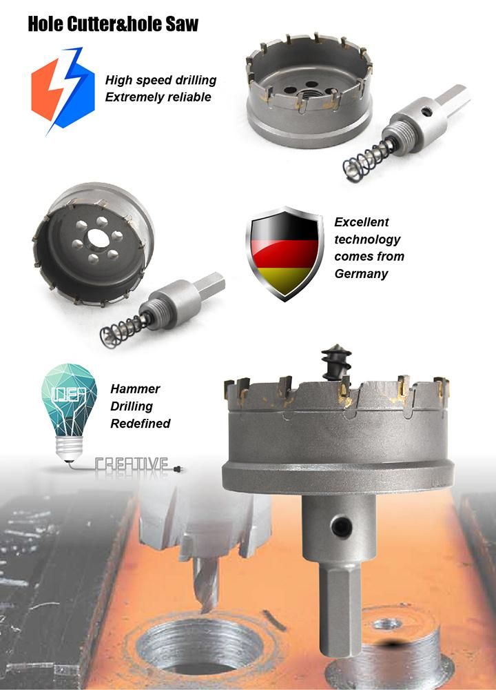 Light-Duty Style Tct Hole Cutter for Metal Steel Alloyed Unalloyed Non-Ferrous Metal Board Sheet Drilling