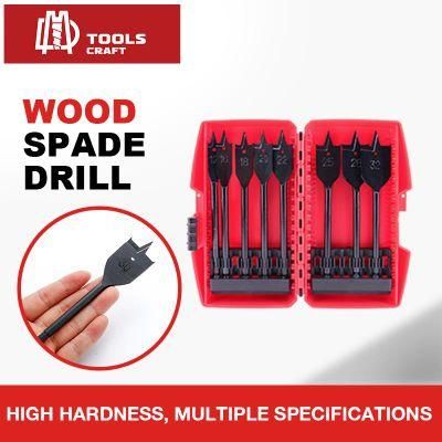 Professional Spade Drill with Screw 8PC Flat Spade Drill Bit Set for Wood Cutting