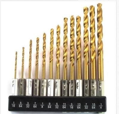 13 PC Hex Shank Titanium Drill Bit Set