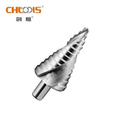 Spiral Flute Tin Coating M2 6542 Power Tool HSS Step Drill Bit