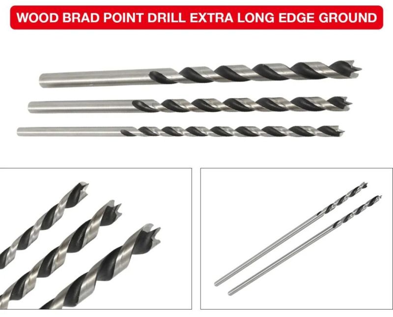 High Carbon Steel Half Ground Wood Brad Point Drill Bit for Wood Precision Drilling