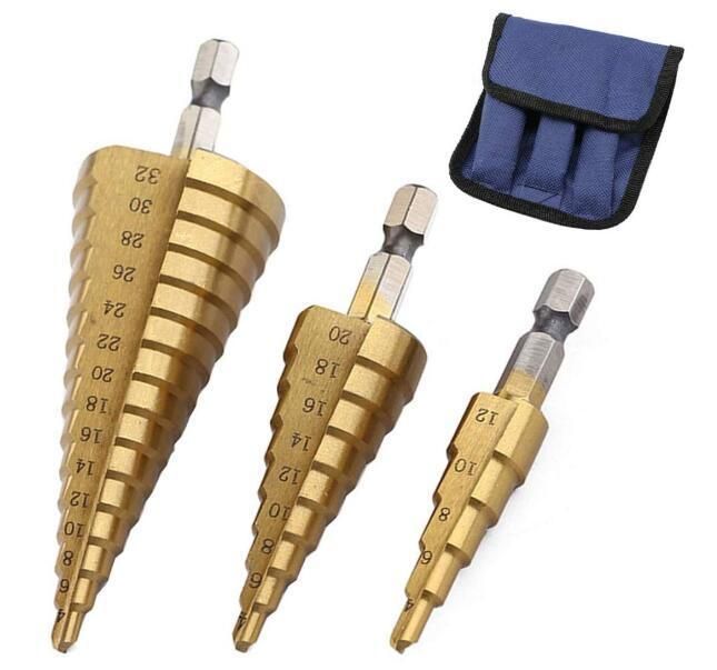 3PCS Step Drill Bit Set