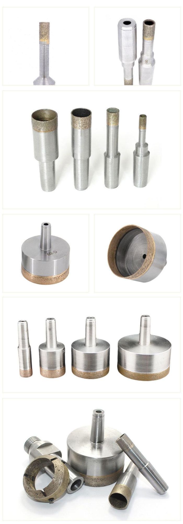 Straight Shank Sintered Diamond Core Drill Bit for Glass