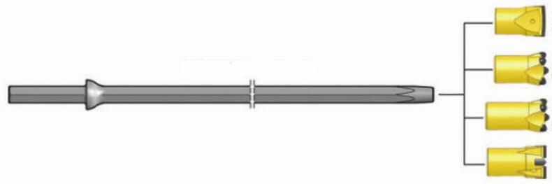 32mm 6buttons Tapered 7 11 12 Degree Drill Bits for Rock Drilling