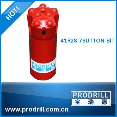 Mining R28-41mm/7buttons Rock Surface Thread Button Drilling Bit