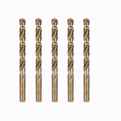 M35 Cobalt Steel Twist Drill Bit Set of 5PCS, Jobber Length and Straight Shank