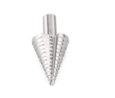 HSS Step Drill Bit, 5mm-35mm Round Shank Step Drill Hole Cutter, Step Cone Drill Bit for Aluminum, PVC Thin Steel Plastic Boxes