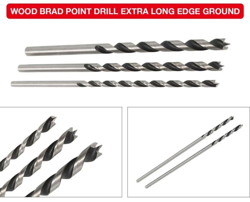 HSS Fully Ground Wood Brad Point Drill Bit in Plastic Box