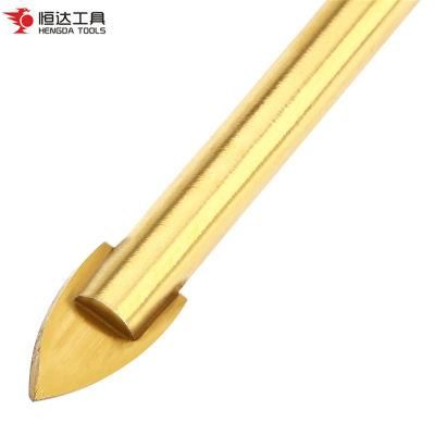 Hex Shank Cross Carbide Tip Glass Drill Bit for Glass Ceramic Porcelain Tile Drilling