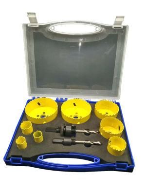 HSS Drill Set Core Drill 10PCS Bi-Metal Hole Saw Kit with Plastic Box Drill Bits