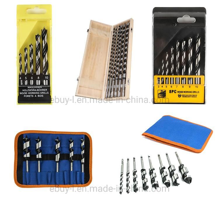 Wood Auger Drill Bit Set - Hardened High Carbon Steel Hex Shank