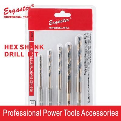 Impact Rated Hex Shank Titanium Drill Bit Set, 5 Piece