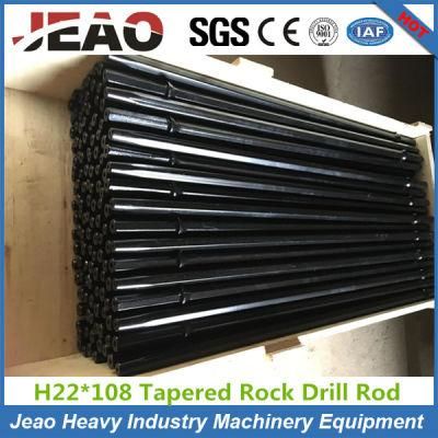 Hex 22*108mm Rock Drilling Tools Tapered Drill Rod 7 Degree for Mining