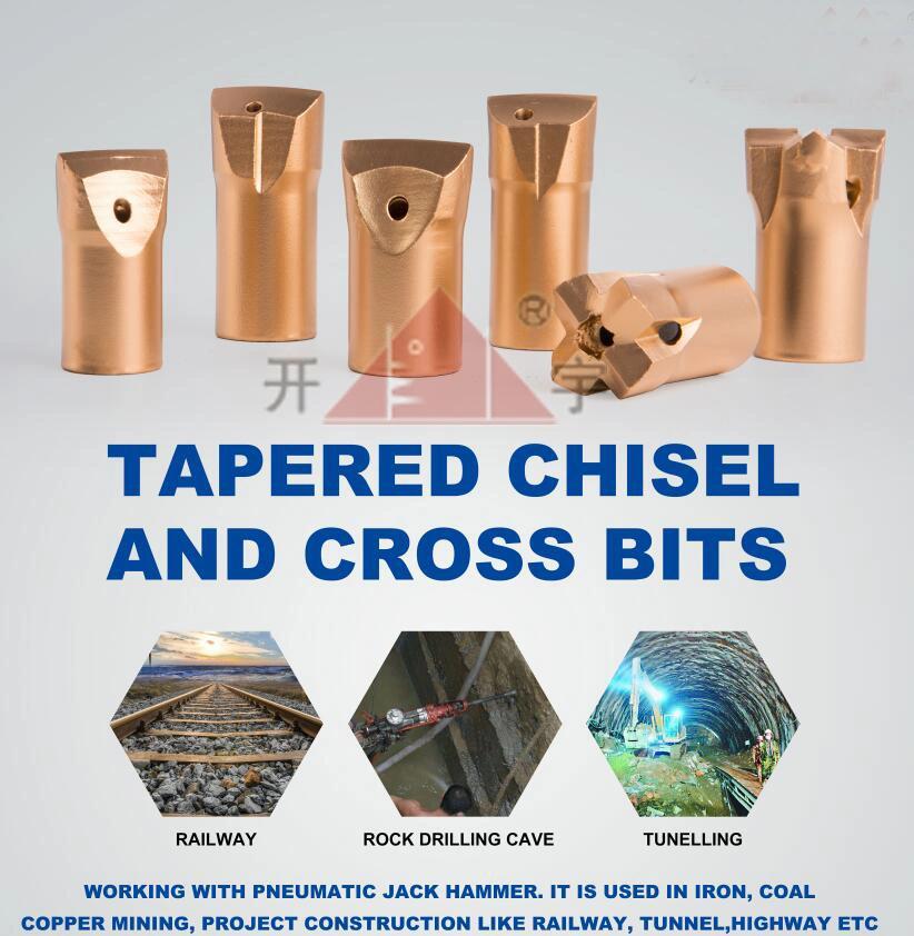 42mm Tapered Cross Drill Bits for Pneumatic Rock Drill