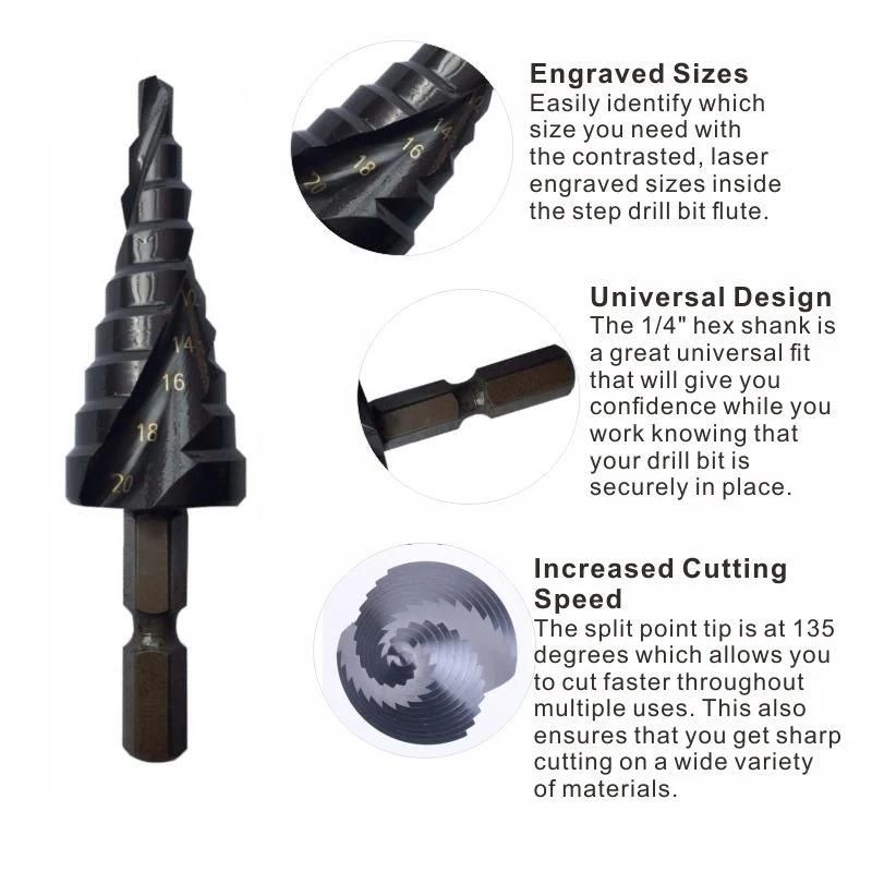 Step Drills Spiral Flute for Stainless Steel