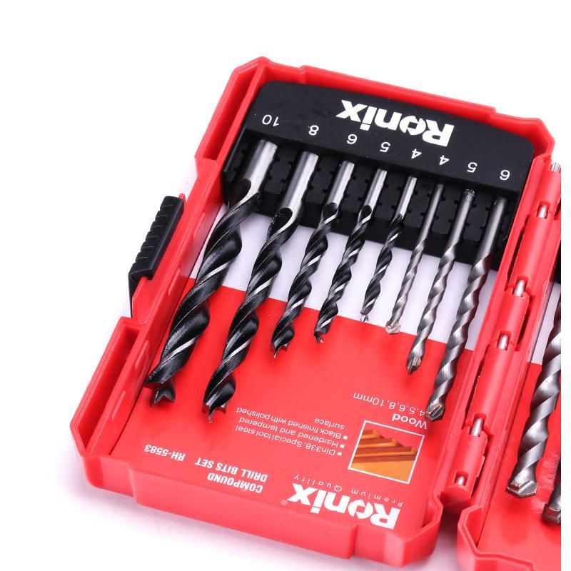 Ronix Model Rh-5583 High Quality Portable Wood Metal Drill Bit Set