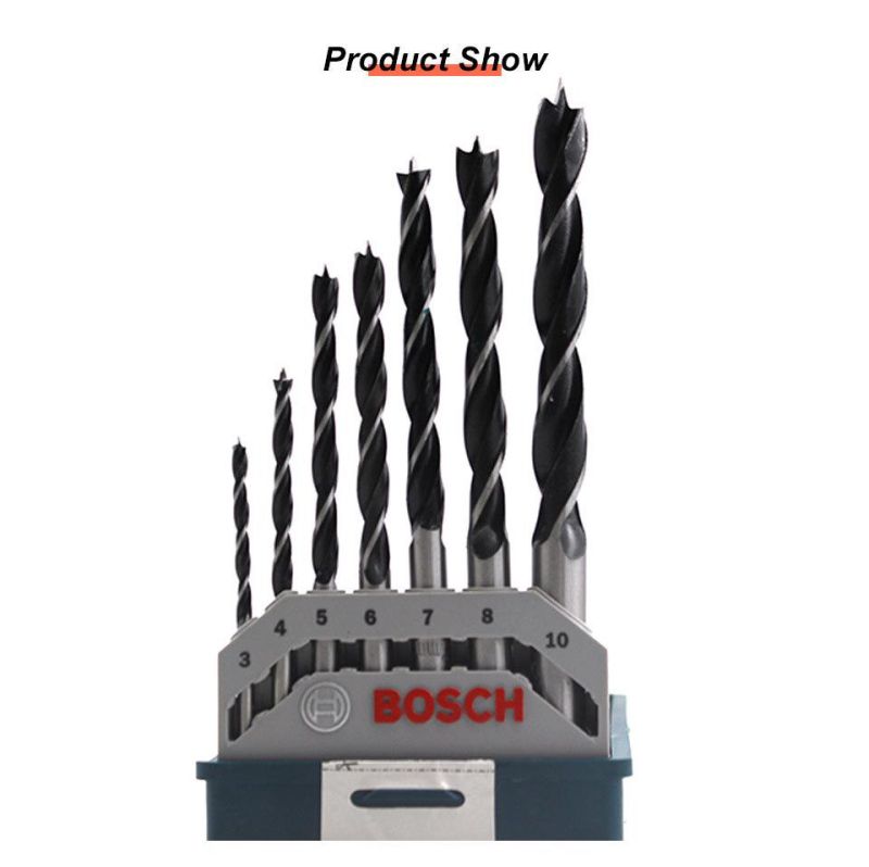 Z-Lion 7PCS High-Carbon Steel Quick Woodworking Three Point Rotary Twist Drill Bit Set for Cork/Rubber