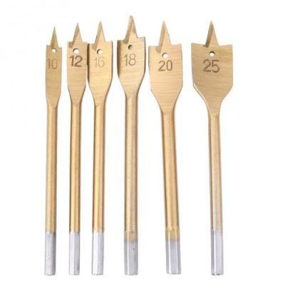 6PCS 10-25mm Flat Spade Wood Drill Hex Shank Woodworking Spade Drill Bit