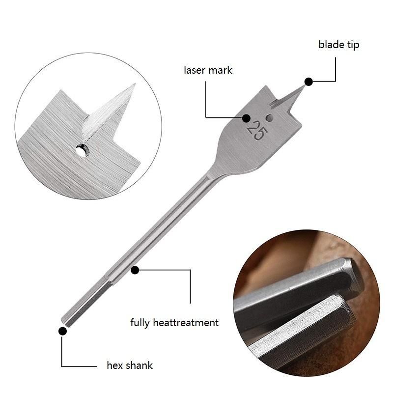 8PCS Wood Spade Drill Bits Wood Flat Drill Bits Set (SED-FD8)