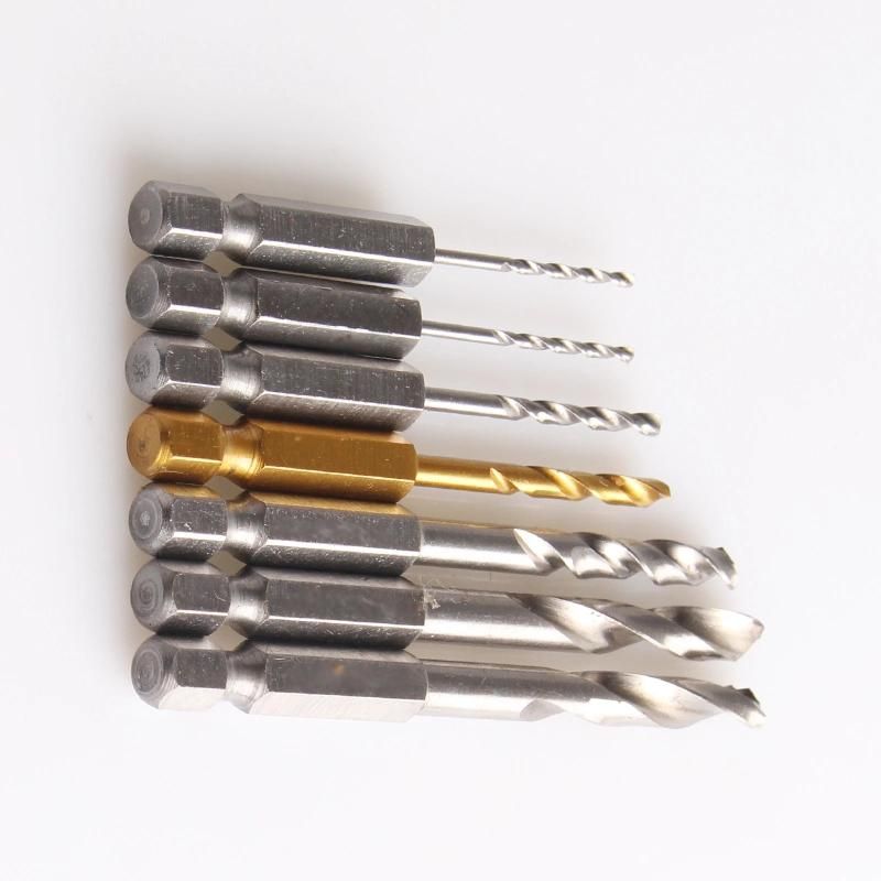 5 PCS Hex Shank Titanium Twist Drill Bit Set