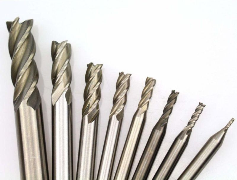 1/16′′ 1/8′′ 5/32′′ 3/16′′ 1/4′′ 5/16′′ 3/8′′ 1/2′′ HSS 4 Flute Straight Shank Square Nose End Mill Cutter (8 PCS)