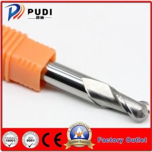 2 Flutes 75mm Overall Length Uncoated Tungsten Carbide Ball Nose End Mill for Aluminium