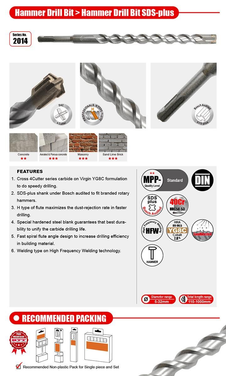 Eco Cost Cross 4cutter Hammer Drill SDS Plus for Concrete Brick Stone Cement Drilling