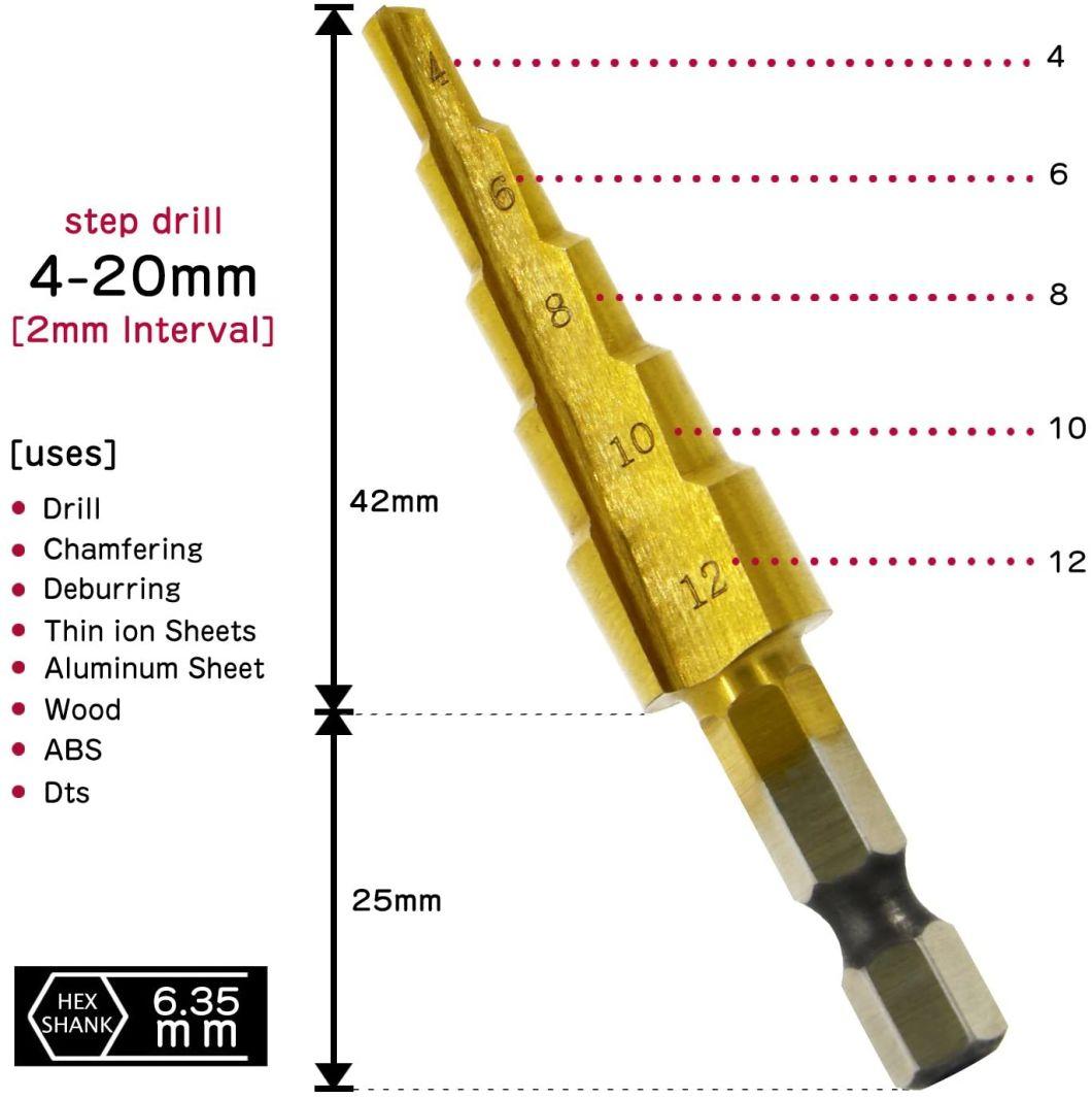 3PCS High Carbon Steel 4241 Multi Step Drill Bit Sets for Drilling Metal