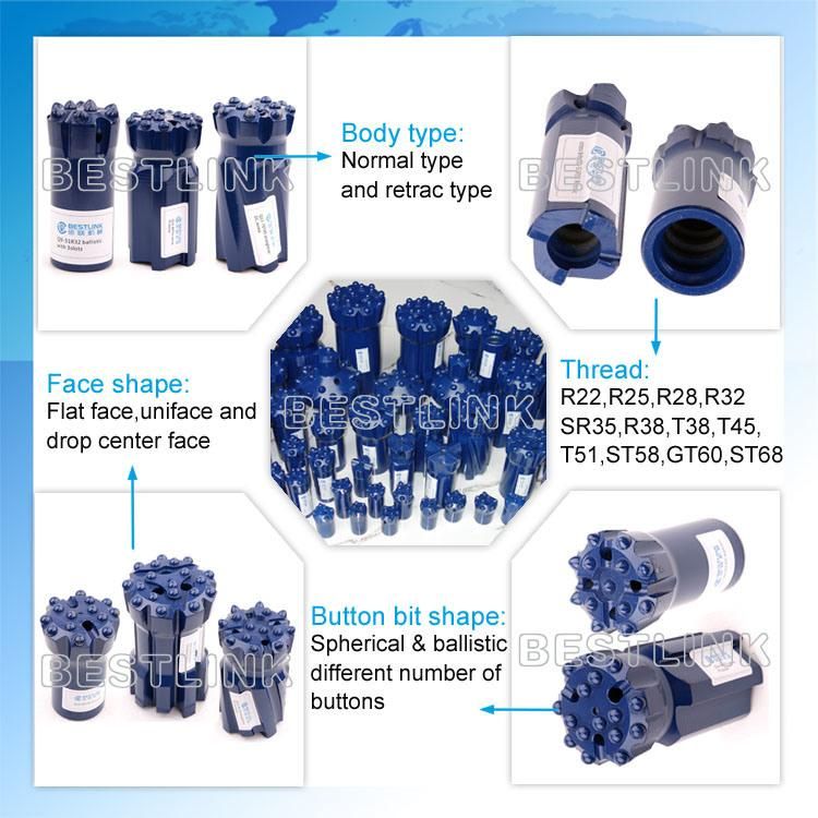 Diameter 70-96mm Uniface Retrac High Number Button Drill Bit