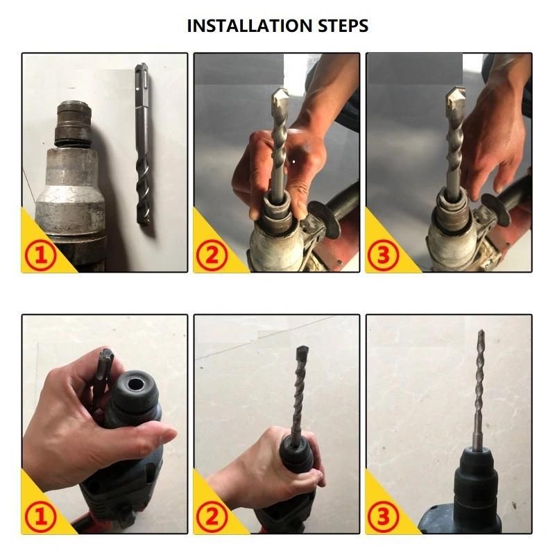 20PCS SDS Drill Bits Set SDS Plus Shank Drill Bits with Double Flutes in Plastic Box (SED-HDB-S20)