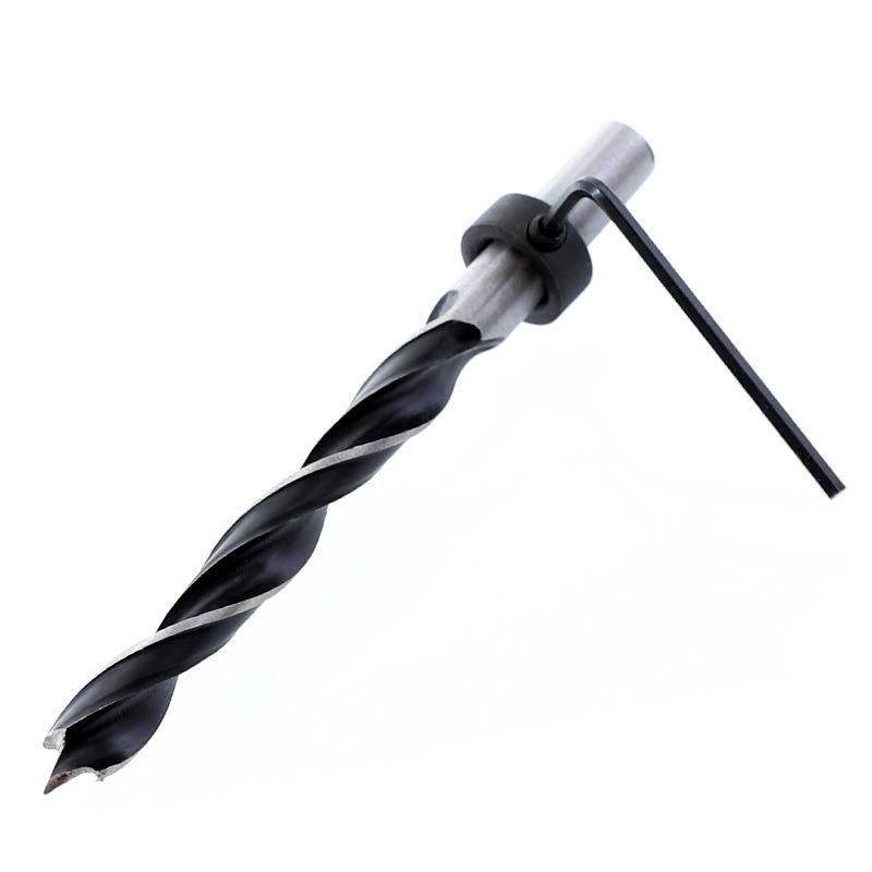 High-Speed Steel 4241 Woodworking Twist Drill Three-Pointed Drill Bit Oblique Hole Device Hardwood Drill Bit 6/8/10mm Limit Ring