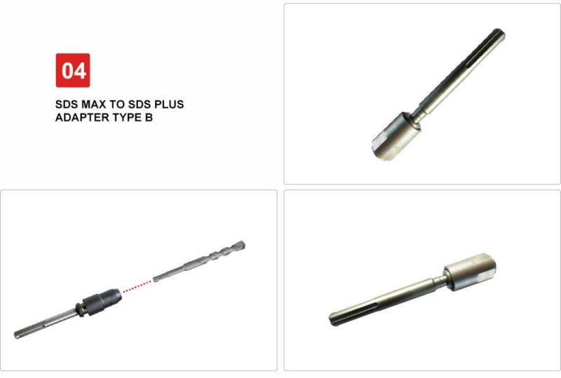 SDS Max to SDS Plus Adaptor Adaptado Adapter for SDS Max Chuck Rotary Hammer