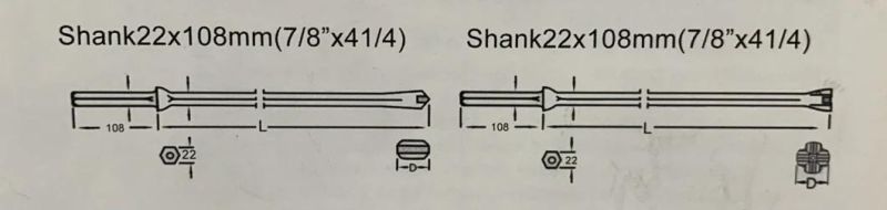 Integral Drill Steel H22 H19*108mm Chisel Bit and Cross Bit Integral Drill Rod for Jack Hammer