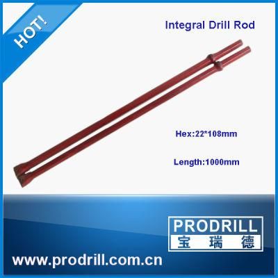 Latest Hex22/Hex25/Hex19 *108 1000mm Small Plug Hole Steel Integral Drill Rod
