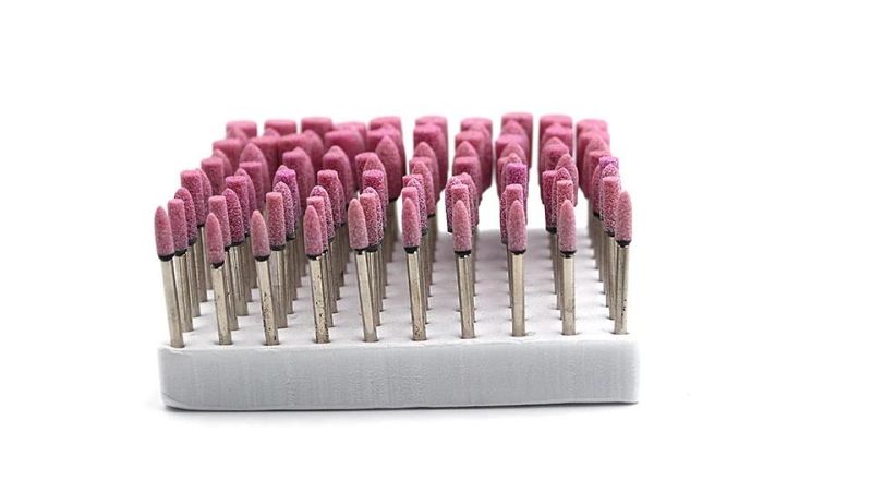 Z-Lion 100PC Mini Flint Ceramic Stone Corundum Polishing Rotary Tool Abrasive Grinding Head