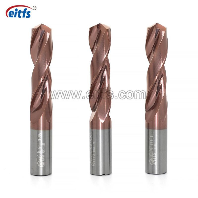 2 Flute CNC Tungsten Carbide Coolant China 3D Tialn Coating Twist Drill Bit Tool for Matel Stainless Steel