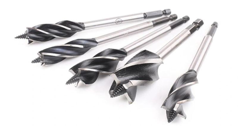 Fast 1/4 Quick Change Shank Four Flute Wood Auger Drill Bits