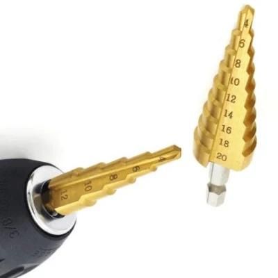 4-20/22mm HSS Hole Drill Titanium Coated Step Drill Bit for Metal Drilling