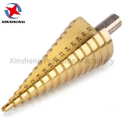 HSS Step Drill Bit Set Cone Hole Cutter Taper Titanium Coated Metal Hex Core Drill Bits